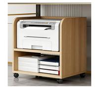 Tyzlup Support imprimante Mobile Printer Stand for Home Office, Rolling Under Desk Printer cart with Organizer Spaces, Wooden Printer Table for Small Spaces(Light Wood,A2)