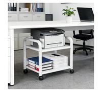Tyzlup Support imprimante Under Desk Printer Stand with Wheels, Heavy Duty 2 Tier Rolling Cart for Home Office, Mobile Printer Holder with Storage Shelf(17.7x15.7x15.9″/45x40x40.5cm)