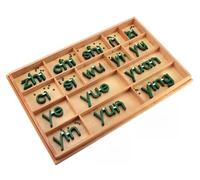 tyzqsm Boîte de Lettres d'activité Montessori en Pinyin Chinois, Lettres minuscules pour l'apprentissage de l'écriture,Vowel