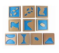 tyzqsm Modèle de Terrain Montessori, Ensemble de Plateaux Formes de Terre et d'eau, Outils pédagogiques de géographie,Topographic Model