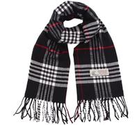 TZ Promise Écharpe d'hiver écossaise à carreaux en cachemire doux et luxueux, style classique pour hommes et femmes, noir, taille unique