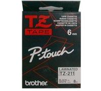 Brother Ruban laminé TZ231, noir sur blanc, 12 mm x 8 m, rouleau