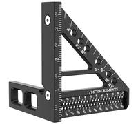 Tzdxfgl Règle de mesure multi-angles 3D, équerre impériale pour le travail du bois, rapporteur de 22,5 à 90 degrés avec broche, règle triangulaire à onglet de haute précision pour ingénieurs