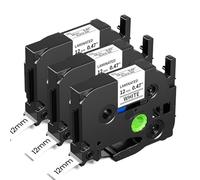 TZe-231 Lot de 3 rubans plastifiés compatibles avec Brother P-touch 12 mm Blanc pour Brother TZe TZe231 TZ231 12 mm 0,47 mm pour Ptouch H100LB H105 1010 H107 1000 1005 Noir sur Blanc