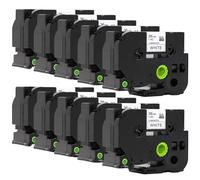TZe-261 Lot de 10 rubans 36mm x 8m noirs sur blanc compatibles avec Brother Pt-530, Pt-550, Pt-D800W, Pt-P900W, Pt-P950NW, Pt-9200DX, Pt-9200PC, Pt-9400…