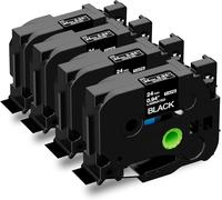 Tze-355 Rubans noirs 24 mm compatibles avec P-Touch Schwawrz 24 mm Tze 355 Tze355,compatible avec TZe 24 mm Noir pour P710BT P750 D600 P900 E550VP