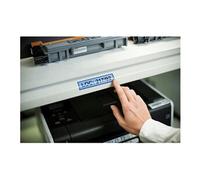 TZe-551 - Noir sur bleu - Rouleau (2,4 cm) 1 cassette(s) ruban laminé - pour Brother PT-D600; P-Touch PT-2430, 2470, 2700, 3600, 7500, 7600, 9800,