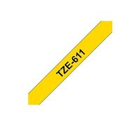 TZe-611 - Noir sur jaune - Rouleau (0,6 cm) 1 cassette(s) ruban laminé - pour Brother PT-D210, D600, H110; P-Touch PT-1005, 1880, E310; P-Touch Cube