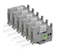 TZe Tz Lot de 6 rubans adhésifs laminés transparents de 12 mm pour étiqueteuse Brother P-Touch 12 mm pour PTD210 D220 H110 H111 D410 610BT CUBE 1280 1880