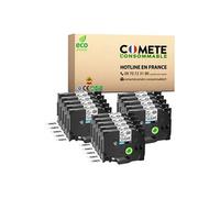 COMETE CONSOMMABLE Tze131 Pack de 15 Rubans etiqueteuse 8 x 12mm compatibles avec BROTHER TZE131 Tze-131 Noir sur fond transparent G