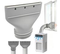 TZEKING Adaptateur Plat pour Tuyau D'évacuation de Climatisation,130 mm/150 mm pour fenêtre,Accessoires pour Climatisation Mobile,pour Fenêtre et Porte, Kit de Ventilation