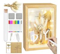 TZEKING Cadeaux de mariage,Cadeaux de mariage pour les mariés, Emballage cadeau,Cadeau mariage avec coffret en bois,Fleurs séchées,Tube à essai,Luminaires,Stylo,Anniversaire de mariage