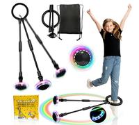 TZEKING Cheville Skip Ball avec Compteur,Anneau de Saut de Cheville,Pliable Anneau de Saut de Cheville,Coloré Anneau de Saut Clignotant,Flash Saut Anneau Ball (sans écran-Noir)