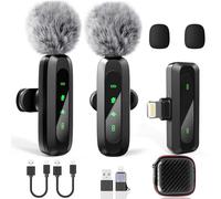 TZEKING Micro Cravate sans Fils pour iPhone/Android,Micro Cravate sans Fil avec LED-Affichage,Micro Cravate sans Fil pour Enregistrement vidéo,Clip Plug-Play sur Micro pour Live/Youtube/Vlog/TikTok