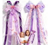 TZEKING Nœud Papillon en Organza 60x20cm,Nœud De Sac d'École,Accessoire De Coiffure en Ruban,Boucles De Ruban pour Les Fêtes à Thème,Les Cérémonies,Les Fêtes d'anniversaire