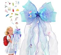 TZEKING Nœud Papillon en Organza 60x20cm,Nœud De Sac d'École,Accessoire De Coiffure en Ruban,Boucles De Ruban pour Les Fêtes à Thème,Les Cérémonies,Les Fêtes d'anniversaire