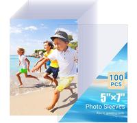 Tzf-100 Pochettes Transparentes De Protection 13x18 Cm - Housse Archivage Photo Sans Acide, Étanche - Pour Albums Photos, Cartes De Collection & Documents (Format 5x7 Pouces)