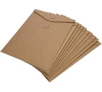 Tzf-10pcs Pochette Document En Papier Kraft A4 A5 Sac Enveloppe De Fichiers Avec Ligne Boucle Porte-Documents Portable Chemises Stockage Rangement Dossier Classeur Scolaire Bureau File Folder