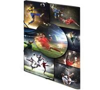 Tzf-19188 Classeur A3 Sport Football En Plastique Solide Avec Rabats Intérieurs Imprimés, Reliure Élastique, Porte-Documents À Élastiques Pour Les Coins, 1 Pochette À Dessin Pour Les Enfants