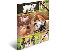 Tzf-19454 Classeur Din A3 Animaux De La Ferme En Carton Solide Avec Impression Intérieure Complète Et Élastique Pour Enfants, Garçons Et Filles