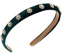 Tzf-1pcs Large Bandeau Alice Bandeau En Strass Paillettes Accessoires De Cheveux Rembourrés Bandeau En Cristal Embelli De Perles Elastique Sans Glissement Headwear Pour Femmes (Diamond3de)