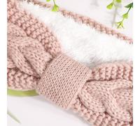 Tzf-3pcs Bandeaux D'hiver Tricotés Serre-Tête Élastique Large N?uds Headband Cheveux Blanc Rose Gris Bandana Cheveux Avec Doublure En Peluche Accessoires De Coiffure Pour Femme Homme Automne Hiver