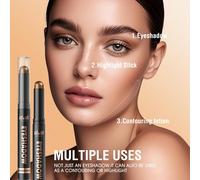 Tzf-8 Couleurs - Lot De Bâtonnets D'ombre À Paupières Crème Double Extrémité - Silky Smooth, Imperméable Et Résistant Au Transfert, Pinceau Mélangeur Intégré, Maquillage Des Yeux Mat Et Brillant