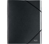 Tzf-A4 Trieur En Carton, Index Intégré Avec 6 Compartiments, Fermeture À Bande Élastique, 100% Recyclable, Écologique, Recycle, Noir, 39140095