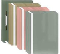 Tzf-Acropaq - 12 X Chemise Plastique A4 - Pochette Frontale Transparente, Classeur A4 De Présentation Jusqu'à 70 Pages, Mélange De Couleurs Pastel - Porte Documents A4