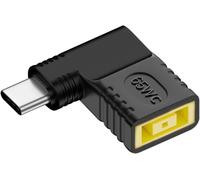 TZF-Adaptateur USB C vers Slim Tip, 90 Degrés Convertisseur 65W Type C Mâle vers Embout Allongé Jaune, Adaptateur de Chargeur PD, Connecteur d'alimentation de Generic Compatible avec Len-ovo