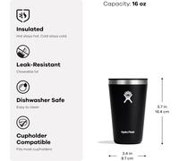 Tzf-- All Around Tumbler 473 Ml (16 Oz) Avec Couvercle Anti-Éclaboussures - Gobelet Isotherme En Acier Inoxydable À Double Paroi - Pour Boissons Chaudes Ou Froides - Surf