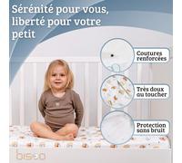 Tzf-Bisoo Magic Drap 50x83 - Drap-Housse Imperméable Intégral 2en1: Drap En Coton Jersey + Alèse Protège-Matelas Pour Cododo Bebé - Tout Doux Respirant Silencieux, Oeko-Tex (83x50 Lions)