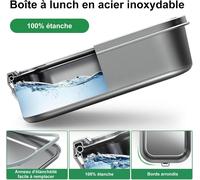 TZF-boîte à bento umami 1400ml, boîte à bento premium umami tout-en-un avec compartiment acier inoxydable, boîte bento sans BPA, boîte à lunch pour pique-nique/école/travail inox