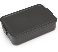Tzf-- Boîte À Repas Make & Take - Grande - Peut Contenir Vos Petits Sandwichs - Couvercle À Clips - Compatible Avec Le Congélateur, Lave-Vaisselle & Micro-Ondes - Dark Grey - 25,5 X 16,7 X 6 Cm