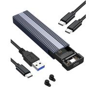 TZF-Boîtier SSD M.2 NVMe, 10gbps USB 3.1 gen 2 Adaptateur SSD M2 USB, Boitier NVMe Externe Aluminium pour M-Key (B+M) 2230/2242/2260/2280, Installation sans Outil (Non Compatible avec M.2 SATA)