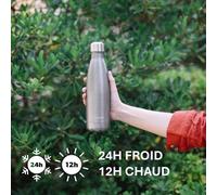 Tzf-Bouteille Isotherme En Inox 500ml Modele Roc (Noir, 500 Ml)