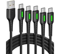 Tzf-Câble Usb C, [5 Pack 3.1a] Câble Usb De Type C De Charge Rapide Qc 3.0, (1+1+2+2+0.5m) Chargeur De Téléphone Tressé En Nylon Câble Usb-C Pour Iphone 16 15 Samsung Galaxy S20 Note 10 Etc.