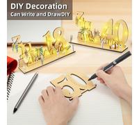 Tzf-Cadeaux Pour 18e Anniversaire Fille Garçon, Décoration En Argent Avec Guirlande Lumineuse Led, Bois, Idée De Cadeau Cool Pour 18 Ans, Décoration D'anniversaire