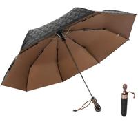 Tzf-Compact Parapluie Pliant Poignée Squelette Anti-Vent Léger Pluie Auto Ouvert Fermé Parapluie Noir Revêtement Intérieur