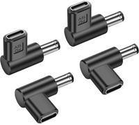 TZF-Convertisseur 12V USB C vers DC 5.5 x 2.1mm, 90 degrés DC 5.5 x 2.1mm Male vers USB C Female PD Emulator Trigger Adapter, for Camera, RouterLED Light¿4-Pack¿