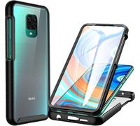 TZF-Coque Xiaomi Redmi Note 9S / Note 9 Pro, Antichoc Housse avec Protection écran, 360° Protégé Téléphone Etui Double Face Case Transparent Intégrale Coque pour Redmi Note 9S / 9 Pro - Noir
