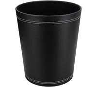 Tzf-¿ Corbeille À Papier En Cuir Pour Bureau, Salle De Bains, Cuisine À Coucher Et L'hôtel (Rond-Noir)