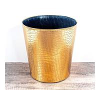 Tzf-Corbeille À Papier Poubelle 10 Litres En Cuirs - L'artisanat -Convient À La Chambre À Coucher, Au Bureau (Doré)