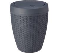 Tzf-Corbeille En Faux Rotin, Plastique, Charbon, Swing Bin