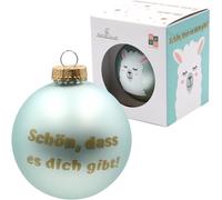 TZF-DH-KGL1112 Boule de Noël avec Lama pour Noël Inscription en Allemand Schön, DASS ES Dich gibt 8 cm