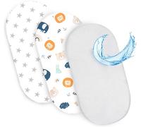 Tzf-Drap Housse Cododo Pour Nacelle Ensemble De 2 Draps Lot De 3 : 75 X 35 Cm Avec Protege Matelas Impermeable - Alese Bebe Compatible Avec Berceaux Landeau Couffin Et Poussette Enfant