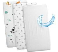 Tzf-Drap Housse Cododo Pour Nacelle Ensemble De 2 Draps Lot De 3 : 83 X 50 Cm Avec Protege Matelas Impermeable - Alese Bebe Compatible Avec Berceaux Landeau Couffin Et Poussette Enfant