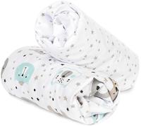 Tzf-Draps Housse 50x90 Cododo - Parure 2 Pcs 100% Coton, Alèse Protégé Matelas Compatible Avec Berceau Cododo Et Matelas 90x55 50x83 40x90 Et Similares