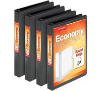 Tzf-Economy Round Bague View Binders, 2,5 Cm, Lot De 4 (79510 Chargeur) 1-Inch (4-Pack) Noir