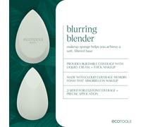Tzf-Ecotools Blend + Blur Makeup Brush And Sponge Duo, Makeup Blending Sponge & Foundation Brush, For Liquid & Cream Products, Cloud Skin, Eco Friendly, Latex-Free, Cruelty Free, & Vegan, 2 Count